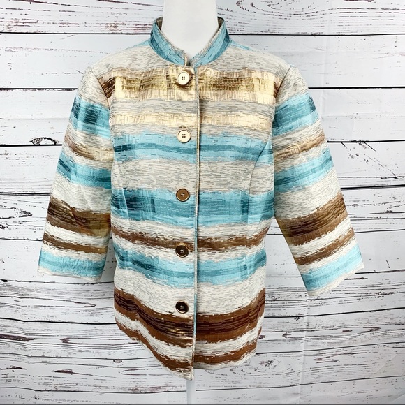 Draper’s & Damon’s Jackets & Blazers - Draper’s & Damon’s Petite Blue & Bronze Blazer